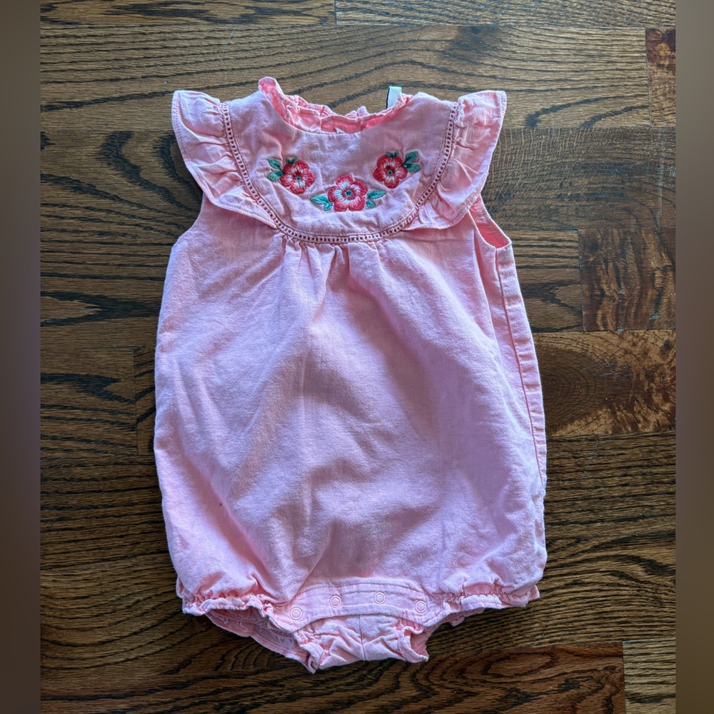 Janie and Jack Embroidered Floral Romper 6-12 months